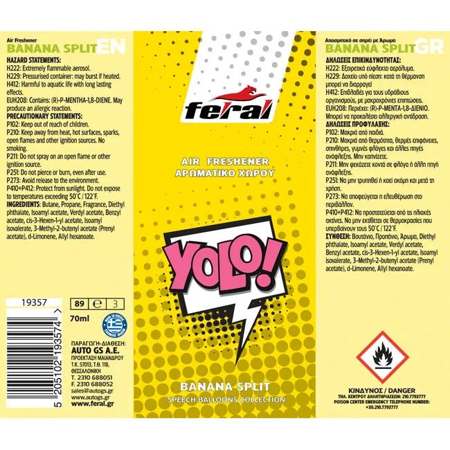 FERAL Zapach Freshener Spray Yolo 70ml 