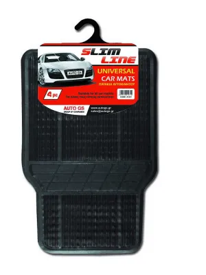 FERAL Dywaniki Slim Line 4Szt Gumowe Czarne