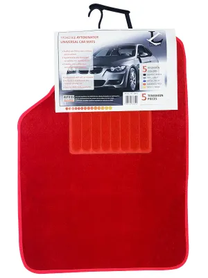 FERAL Dywaniki Luxury Welurowe 5Szt Czerwone